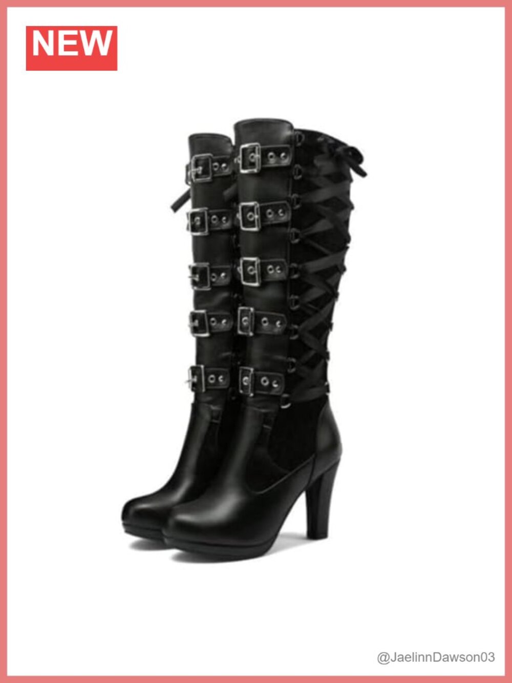 Victorian Lace Up Knee High Boots, Kitten Heel Round Toe